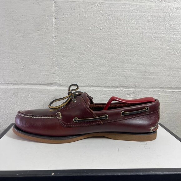 Timberland Boat Shoe Moccasin 25077 Brown Leather 2 Eye Slip On Men's 10.5 US - Picture 6 of 13